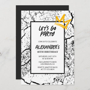 Black 46e anniversaire invitation Men Grunge
