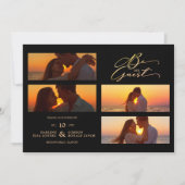 Black 4 Foto's Collage zijn ons gastprijsbindmidde Save The Date (Voorkant)