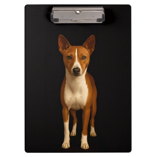 Black 4 Luxe Clipboard, Classy Basenji Dog Klembord (Voorkant)