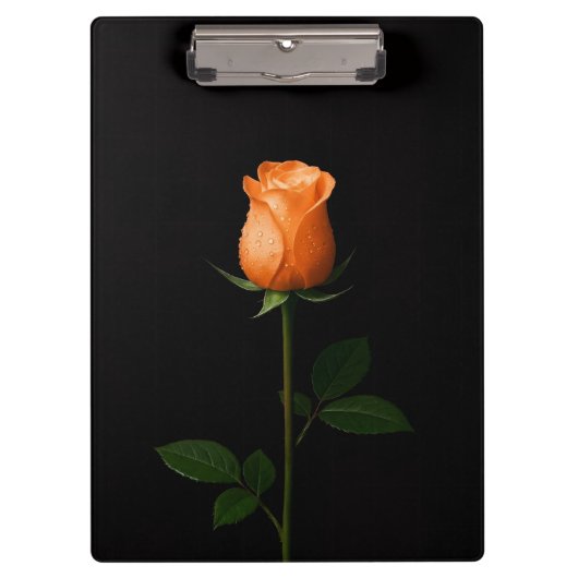 Black 4 Luxe Clipboard, Sunset Orange Rose Klembord (Voorkant)
