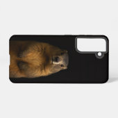 Black 4 Luxe Galaxy S21 Case, Fluffy Marmot Samsung Galaxy Hoesje (Achterkant horizontaal)