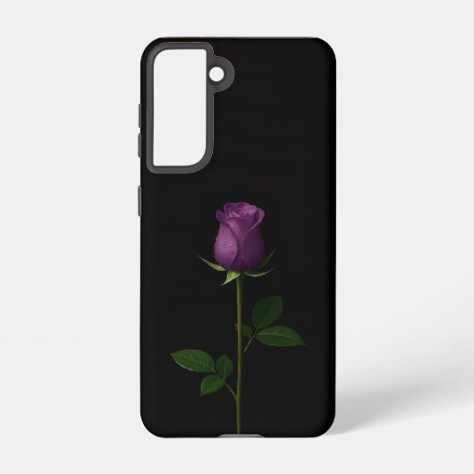 Black 4 Luxe Galaxy S21 Case, Royal Violet Rose Samsung Galaxy Hoesje (Achterkant)