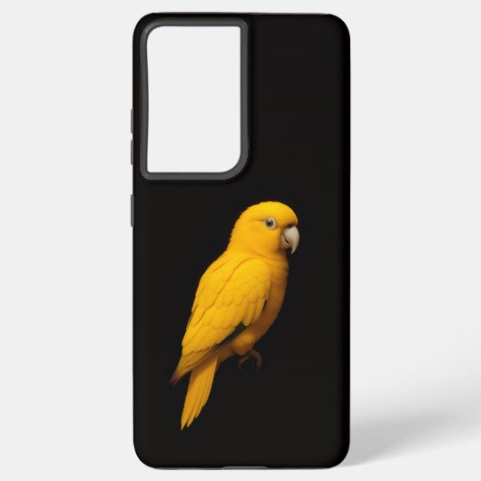 Black 4 Luxe Galaxy S21 Plus, Golden Parakeet Samsung Galaxy Hoesje (Achterkant)
