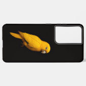 Black 4 Luxe Galaxy S21 Plus, Golden Parakeet Samsung Galaxy Hoesje (Achterkant horizontaal)