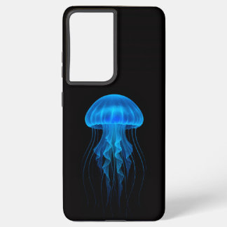 Black 4 Luxe Galaxy S21 Ultra, Blue Jellyfish Samsung Galaxy Hoesje
