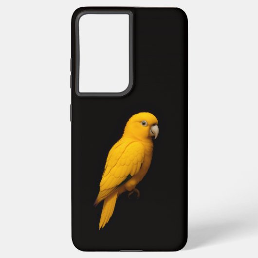 Black 4 Luxe Galaxy S21 Ultra, Golden Parakeet Samsung Galaxy Hoesje (Achterkant)