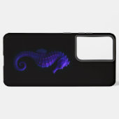 Black 4 Luxe Galaxy S21 Ultra, Violet Seahorse Samsung Galaxy Hoesje (Linkerkant)