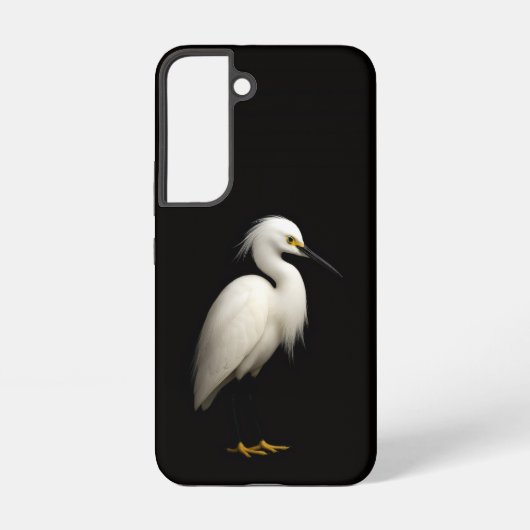 Black 4 Luxe Galaxy S22 Case, Snowy Egret Samsung Galaxy Hoesje (Achterkant)