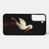 Black 4 Luxe Galaxy S22 Plus, Graceful Stork Samsung Galaxy Hoesje (Achterkant horizontaal)