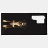 Black 4 Luxe Galaxy S22 Ultra, Aussie Shepherd Samsung Galaxy Hoesje (Achterkant horizontaal)