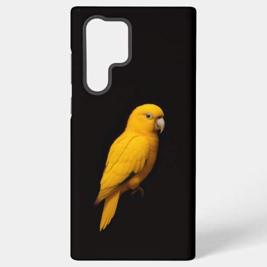 Black 4 Luxe Galaxy S22 Ultra, Golden Parakeet Samsung Galaxy Hoesje (Achterkant)
