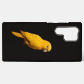 Black 4 Luxe Galaxy S22 Ultra, Golden Parakeet Samsung Galaxy Hoesje (Achterkant horizontaal)