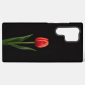 Black 4 Luxe Galaxy S22 Ultra, Ruby Red Tulip Samsung Galaxy Hoesje (Achterkant horizontaal)