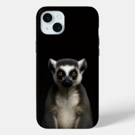 Black 4 Luxe, Gentle Lemur iPhone 15 Plus iPhone 15 Mini Hoesje