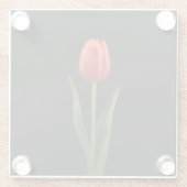 Black 4 Luxe Glass coaster, Ruby Red Tulip Glazen Onderzetter (Achterkant)