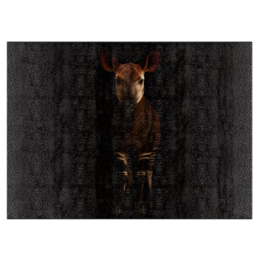 Black 4 Luxe Glass cutting board Forest Okapi Snijplank (Voorkant)