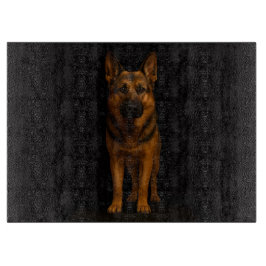 Black 4 Luxe Glass cutting board German Shepherd Snijplank