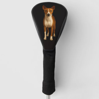 Black 4 Luxe Golf Driver Cover, Classy Basenji Dog Golfheadcover