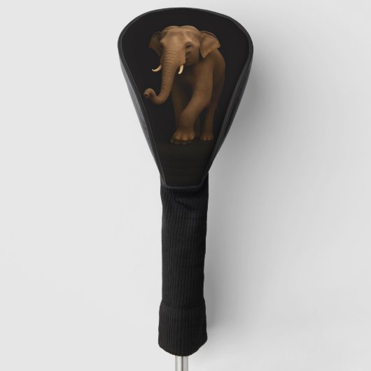Black 4 Luxe Golf Driver Cover, Indian Elephant Golfheadcover (Voorkant)