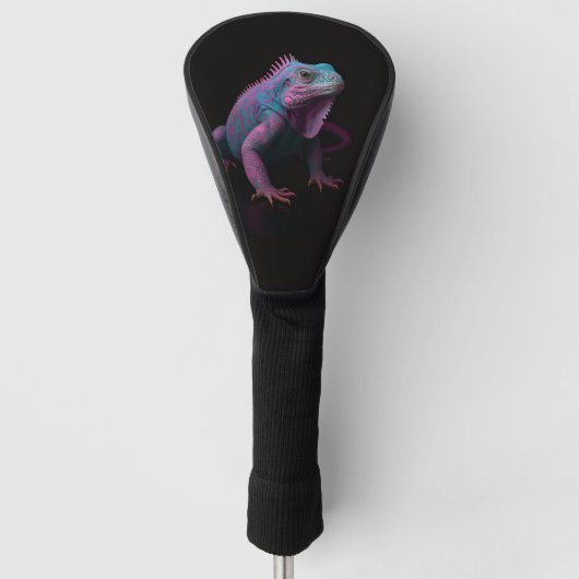 Black 4 Luxe Golf Driver Cover, Pink Iguana Golfheadcover (Voorkant)