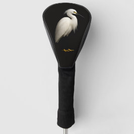 Black 4 Luxe Golf Driver Cover, Snowy Egret Golfheadcover