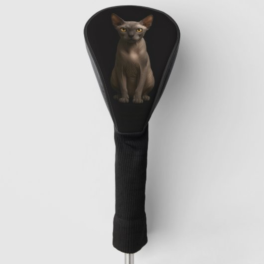 Black 4 Luxe Golf Driver Cover, Sphynx Cat Golfheadcover (Voorkant)