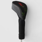 Black 4 Luxe Golf Driver Cover, Velvet Red Rose Golfheadcover (Schuin)
