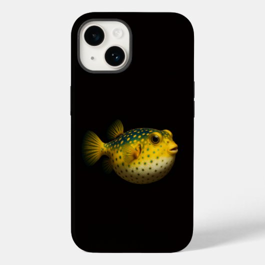 Black 4 Luxe iPhone 14 Case-Mate, Putterfish Case-Mate iPhone Case (Achterkant)