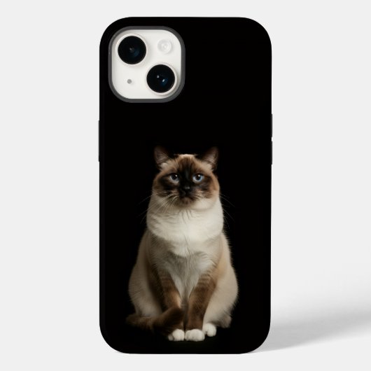 Black 4 Luxe iPhone 14 Mate, Birmanese Cat Case-Mate iPhone Case (Achterkant)