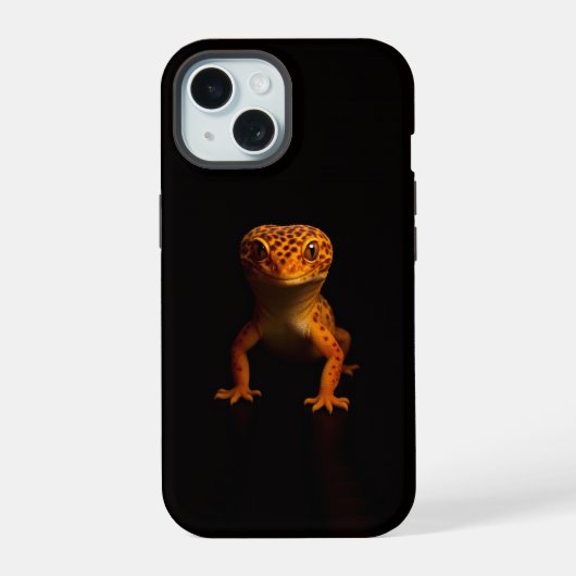 Black 4 Luxe iPhone 15 Mate, Léopard Gecko (Verso)