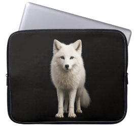 Black 4 Luxe Laptop Sleeve, Ivory Arctic Fox Laptop Sleeve