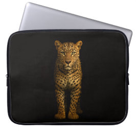 Black 4 Luxe Laptop Sleeve, Majestic Leopard Laptop Sleeve