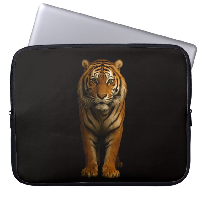 Black 4 Luxe Laptop Sleeve, Noble Tiger Sleeve (Voorkant)