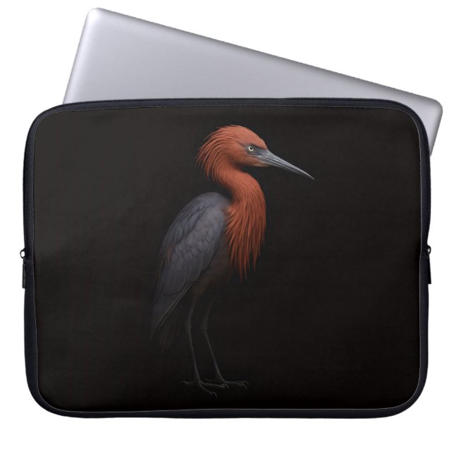 Black 4 Luxe Laptop Sleeve, Reddish Egret Sleeve (Voorkant)