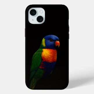 Black 4 Luxe, Lorikeet Parrot iPhone 15 Mini Hoesje