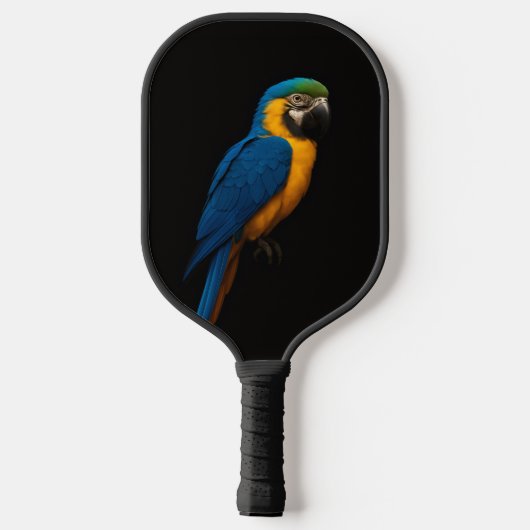Black 4 Luxe Pickleball Paddle, Blue Yellow Macaw Paddle (Achterkant)