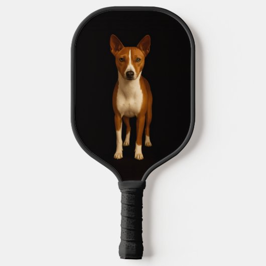 Black 4 Luxe Pickleball Paddle, Classy Basenji Dog Paddle (Achterkant)