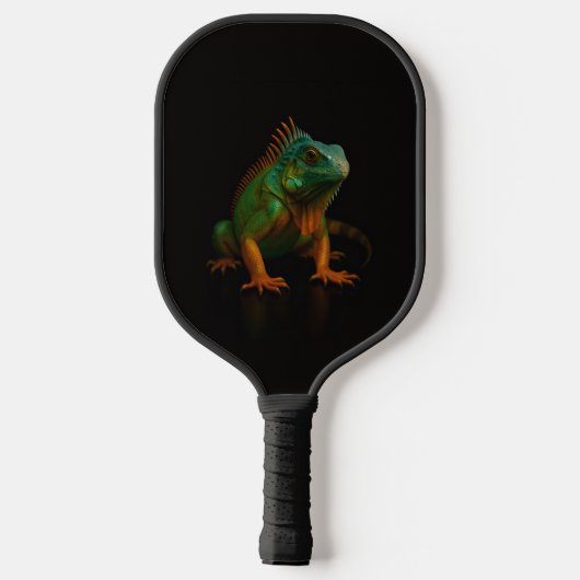 Black 4 Luxe Pickleball Paddle, Green Iguana Paddle (Achterkant)