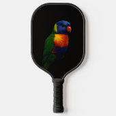 Black 4 Luxe Pickleball Paddle, Lorikeet Parrot Paddle (Voorkant)