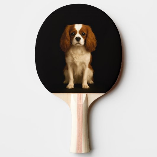 Black 4 Luxe ping pong paddle, Cavalier Spaniel Tafeltennisbatje (Achterkant)