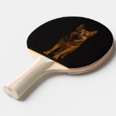 Black 4 Luxe ping pong paddle, German Shepherd Tafeltennisbatje (Voorkant Gekanteld)