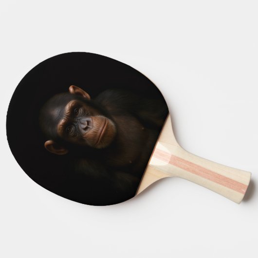 Black 4 Luxe ping pong paddle, Serene Chimpanzee Tafeltennisbatje (Zijkant)