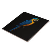 Black 4 Luxe Tile with Blue Yellow Macaw Tegeltje (Zijkant)