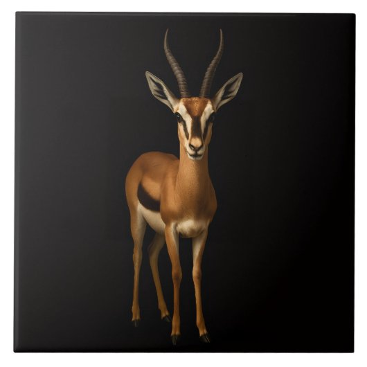 Black 4 Luxe Tile with Elegant Gazella Tegeltje (Voorkant)