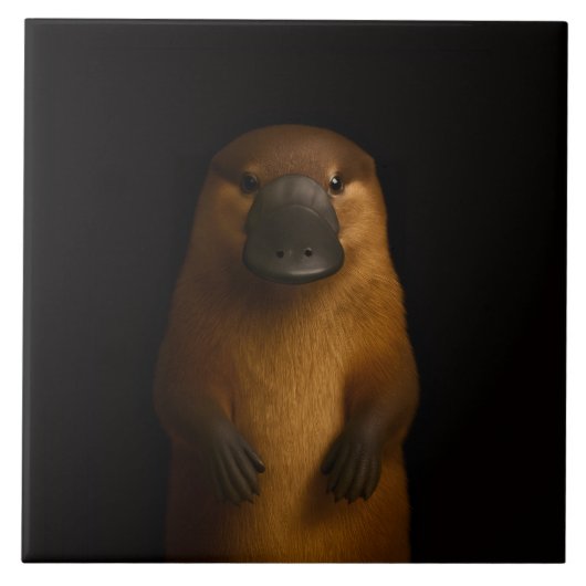 Black 4 Luxe Tile with Elegant Platypus Tegeltje (Voorkant)