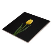 Black 4 Luxe Tile with Golden Yellow Tulip Tegeltje (Zijkant)