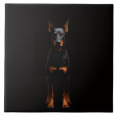 Black 4 Luxe Tile with Guardian Doberman Tegeltje (Voorkant)