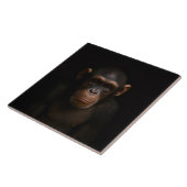 Black 4 Luxe Tile with Serene Chimpanzee Tegeltje (Zijkant)