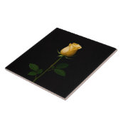 Black 4 Luxe Tile with Sunlit Yellow Rose Tegeltje (Zijkant)