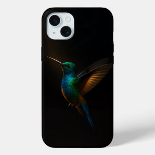 Black 4 Luxe, vliegende kolibrie iPhone 15 Mini Hoesje